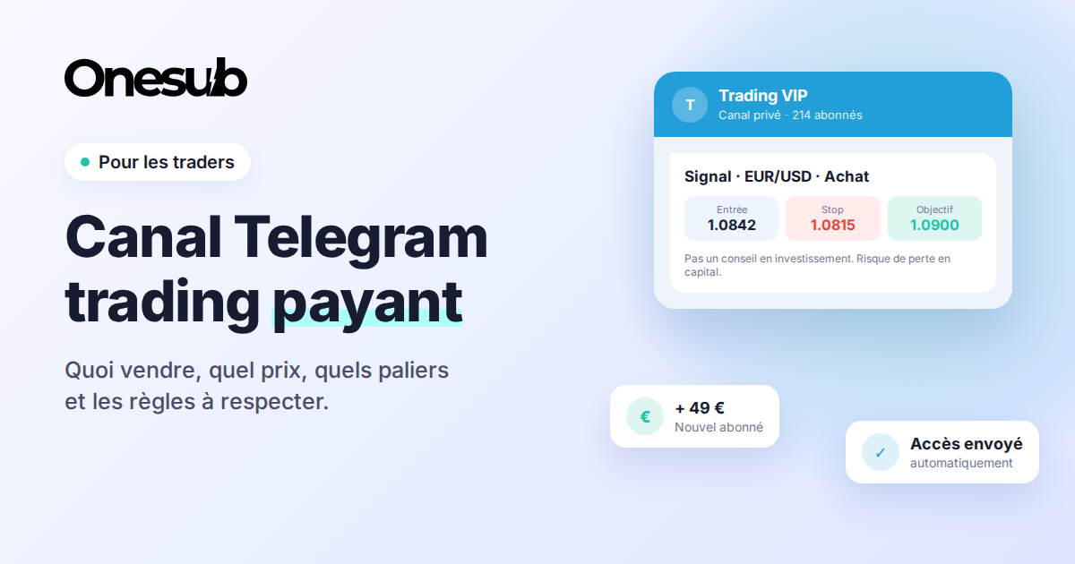 Guide pour les traders : canal Telegram de signaux payant