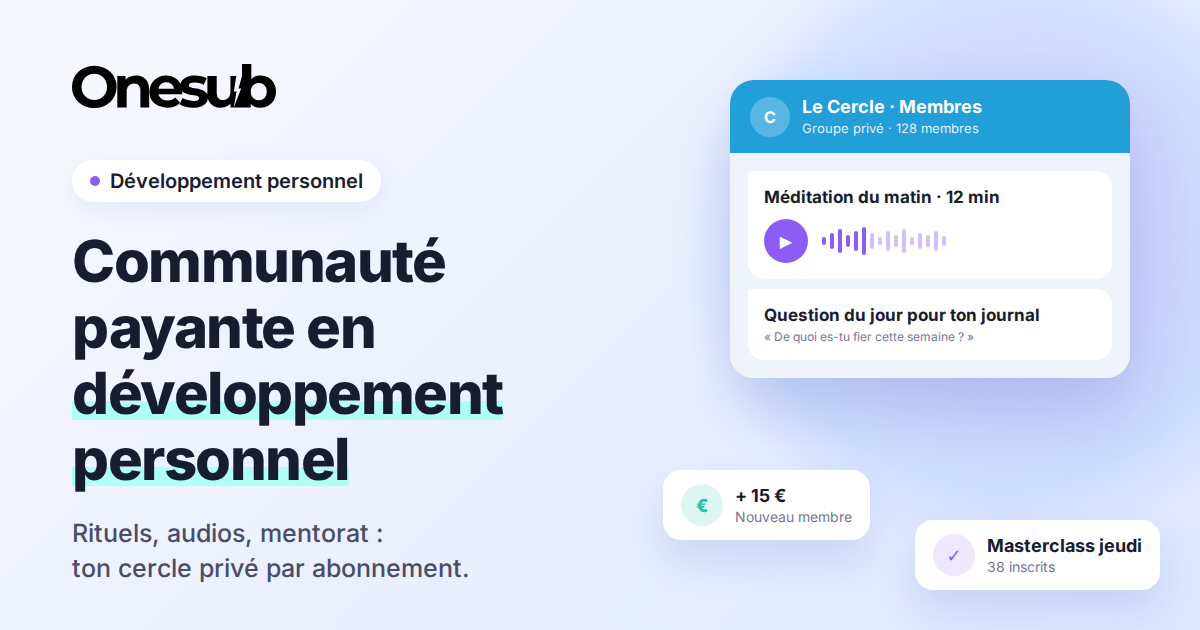 Guide développement personnel : cercle privé par abonnement